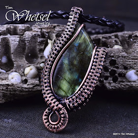 Wire Wrapped Labradorite Necklace Pendant - Wire Wrapped by ©2014 Tim Whetsel Jewelry