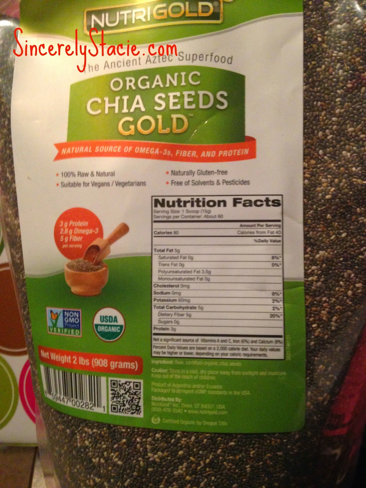 Product Review NutriGold Organic Chia Seeds, Omega3, and Vitamin K2