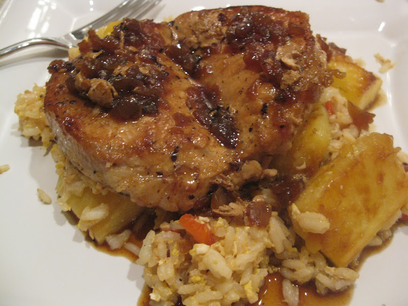 I Hope You're Hungry Pork Chops with Pineapple Fried Rice