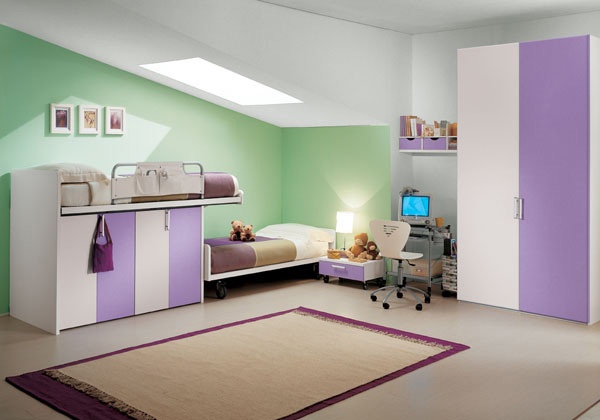 Dormitorios en verde blanco y morado - Dormitorios colores y estilos