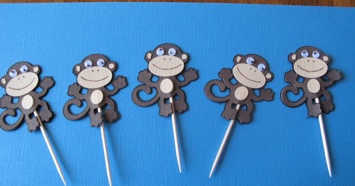creating for life: Little Monkey Cupcake Toppers...so cute!