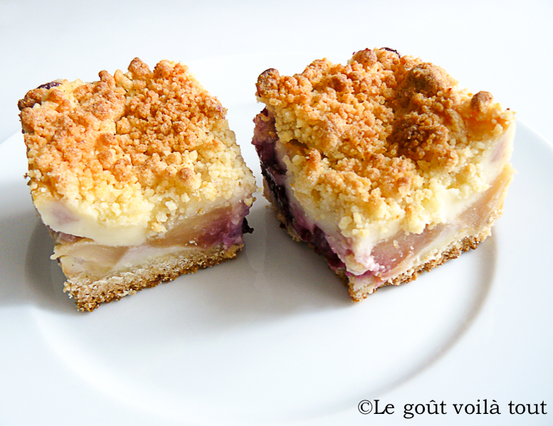 Le goût voilà tout Carrés crumble pommes et mûres