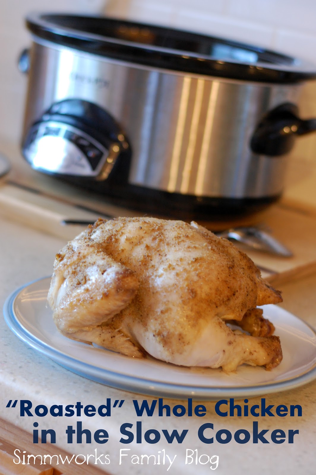 "Roasted" Whole Chicken {Slow Cooker Dinner Recipe} A Crafty Spoonful