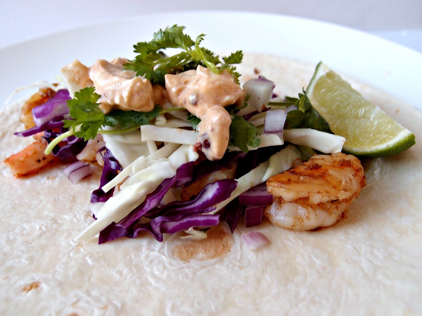 Milk and Honey Shrimp Tacos with Adobo Sauce