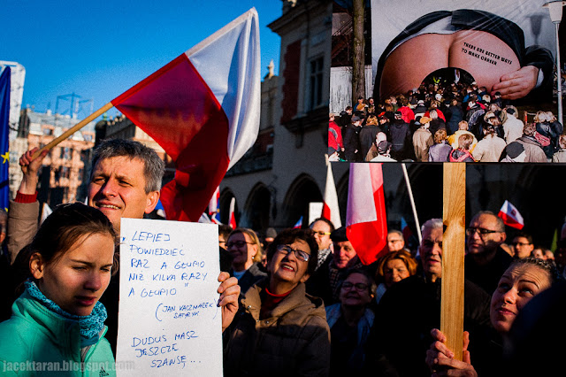 Krakow, demonstracja w obronie demokracji