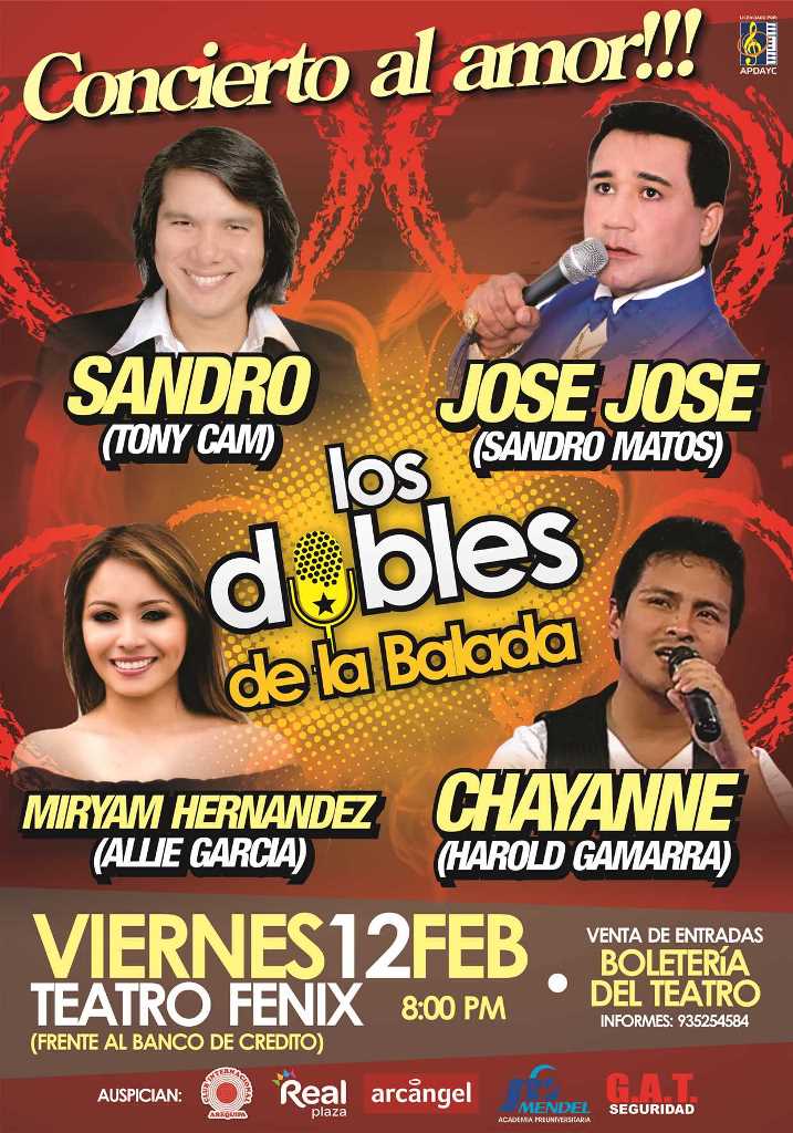 Concierto al Amor con los dobles de la Balada 12 de febrero Revista