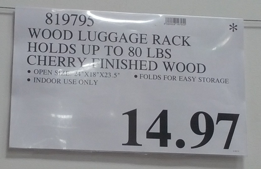 Order Organizing Systems Luggage Rack with Cherry Wood Finish Costco