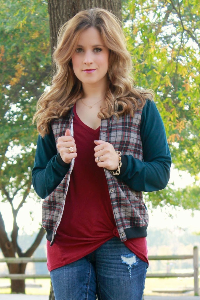 Plaid Varsity Jacket The Dainty Darling