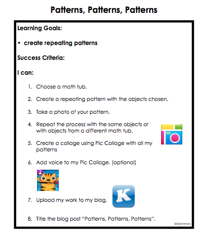 Learning and Sharing with  Ms. Lirenman: Nine Pattern Math Task Cards