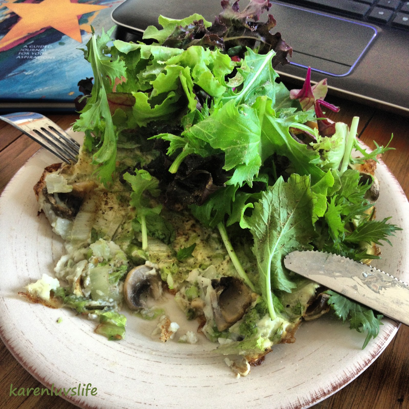 Mushroom and wombok egg white omelette KARENLUVSLIFE