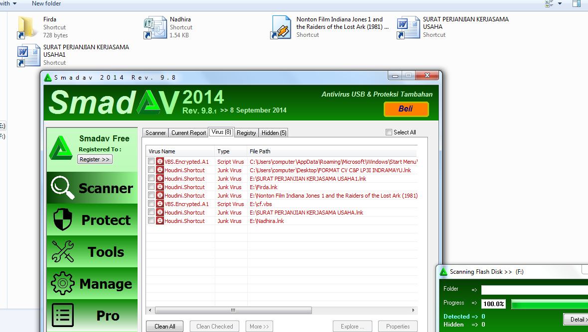 Tips Trik Dan Cara Mudah Hapus Virus Shortcut Flasdisk Terbaru 2014