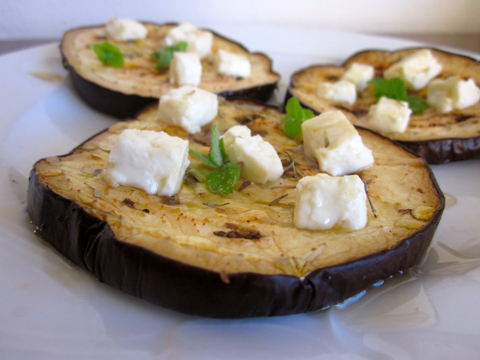 Roasted Eggplant with FetaHoney Topping