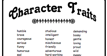 Mrs. Becker's 4th Grade Class: Character Traits