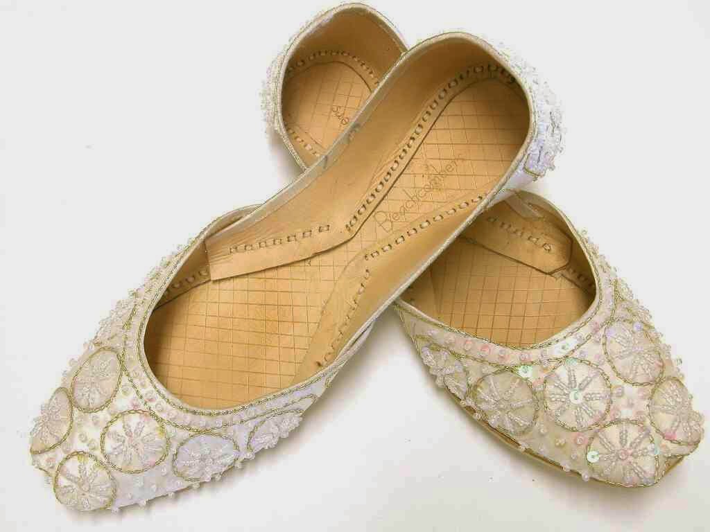 flat beaded wedding shoes