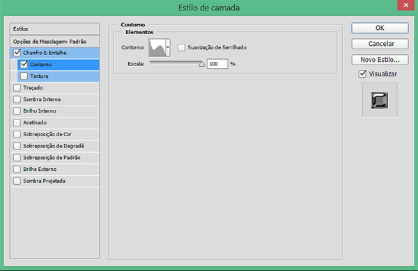 Configurações do Contorno