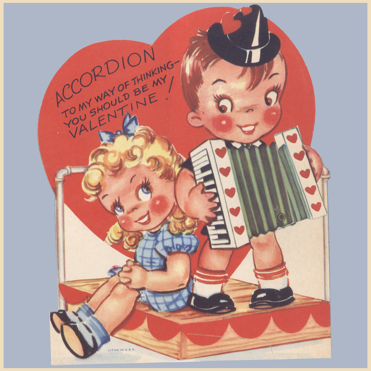 Vintage Valentine Museum Accordion to me You are my Love!
