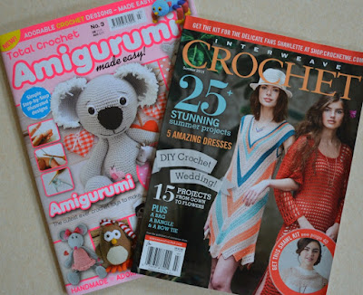 Two magazines from left to right: Total Crochet Amigurumi Made Easy No. 3 (underneath) overlapped by Interweave Crochet Vol IX No. 2 Summer 2015