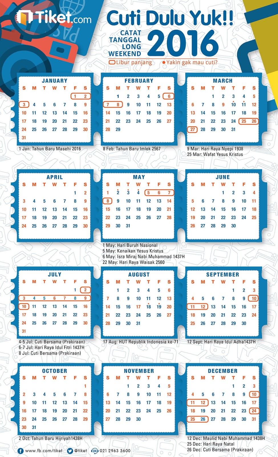 kalender libur bersama 2016