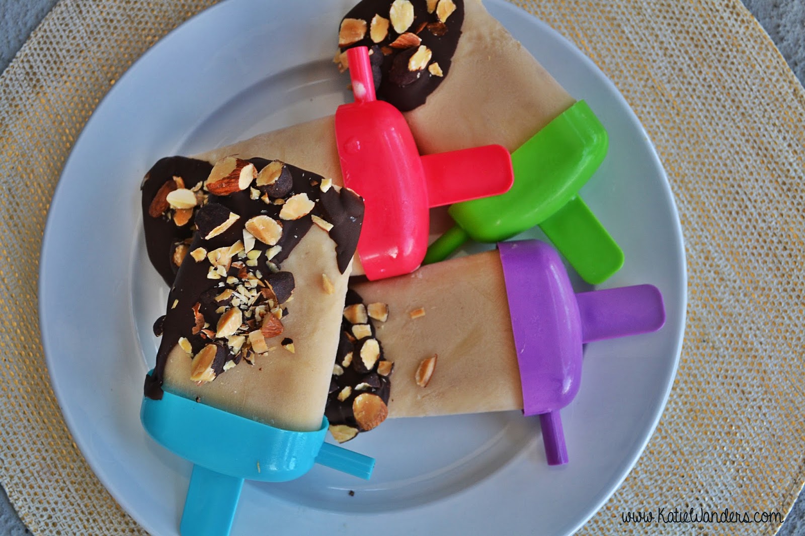 Katie Wanders Peanut Butter Banana Ice Cream Bars with Yogurt and