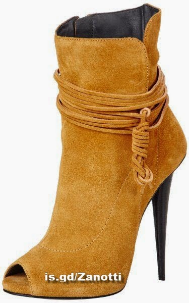 Giuseppe Zanotti Mustard Women's Peep-Toe Ankle Boots