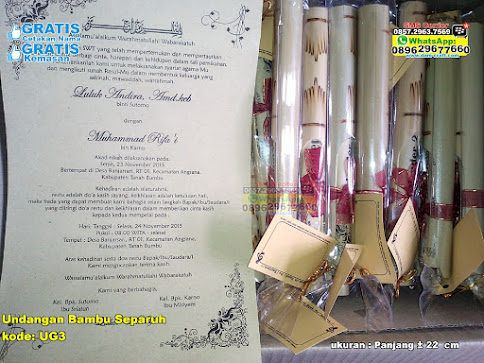 Undangan Bambu Separuh murah