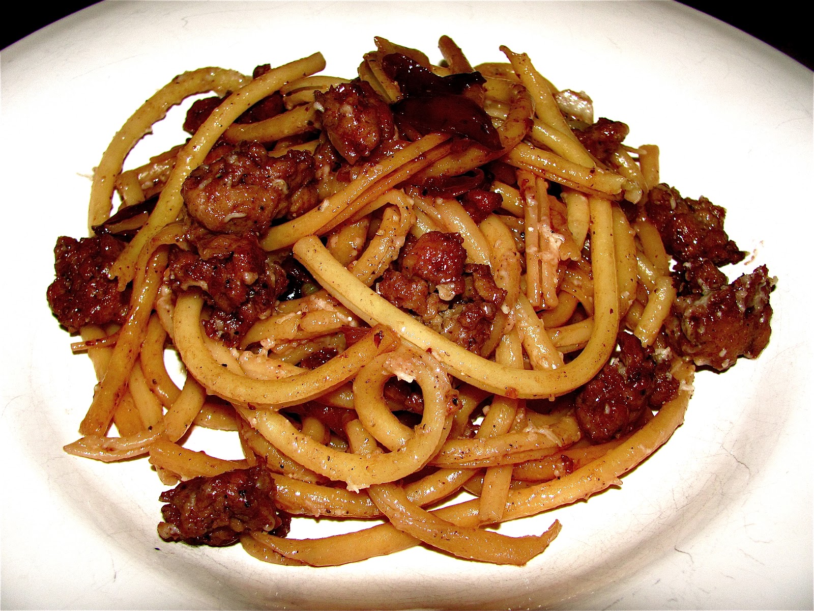 Mister Meatball Pasta, sausage, grapes & wine