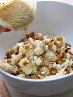 Roasted Cauliflower + Chickpeas + Mustard Dressing