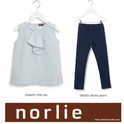 Princess Isabella Style Norlie Grafic Dots Top and Norlie Stretch Demin Jeans