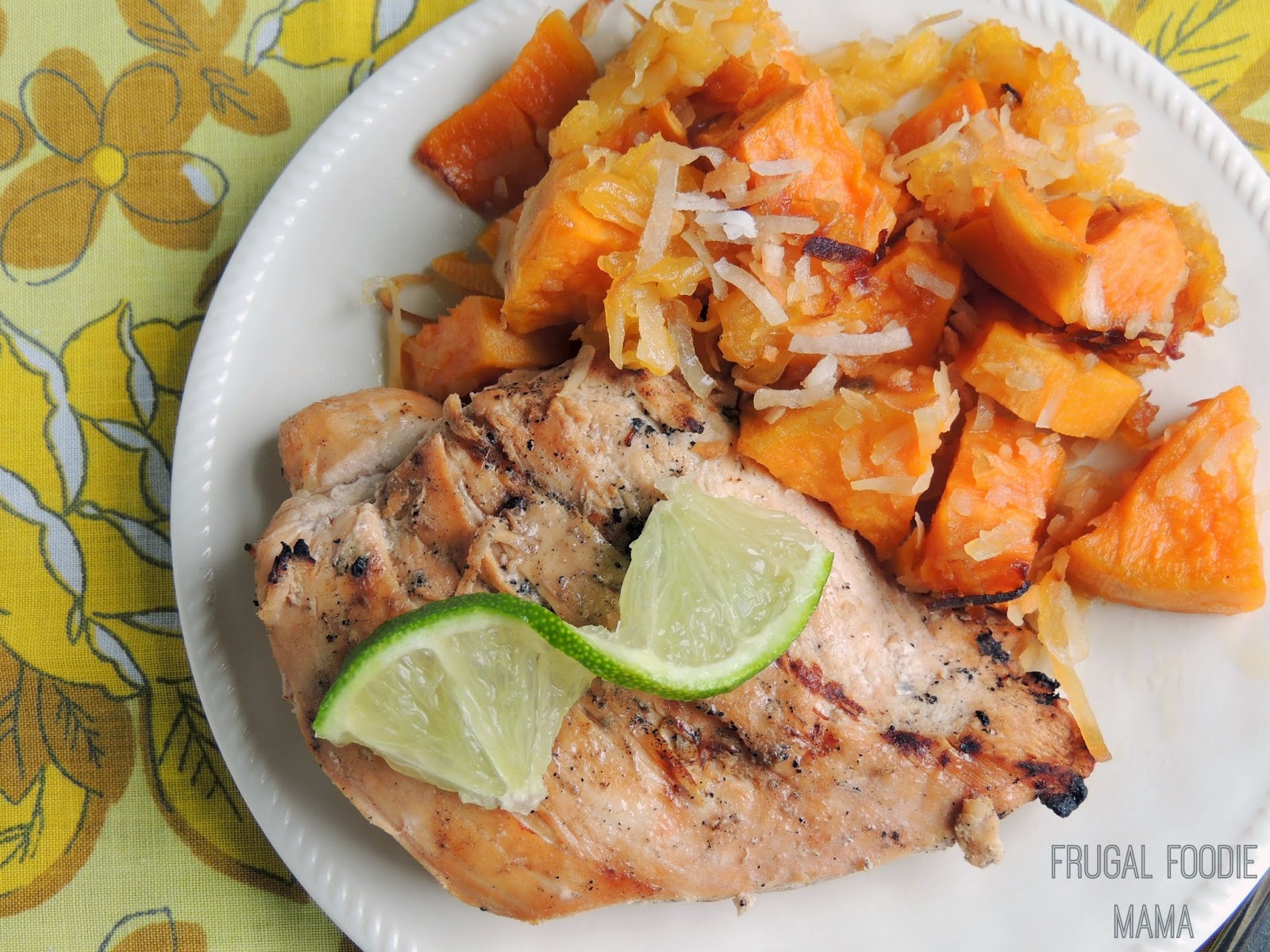 Frugal Foodie Mama CoconutLime Teriyaki Chicken with Roasted Coconut