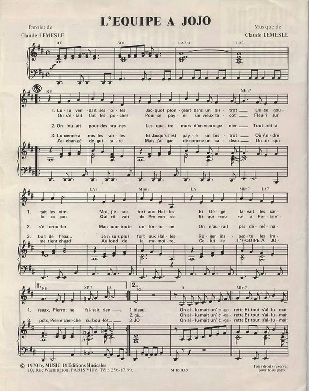 Blue Country La Discographie de Joe Dassin Partition Joe Dassin