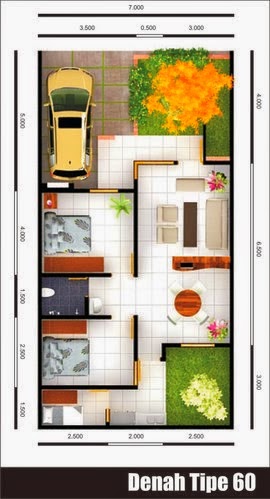 Desain rumah minimalis 2 lantai type 36/70