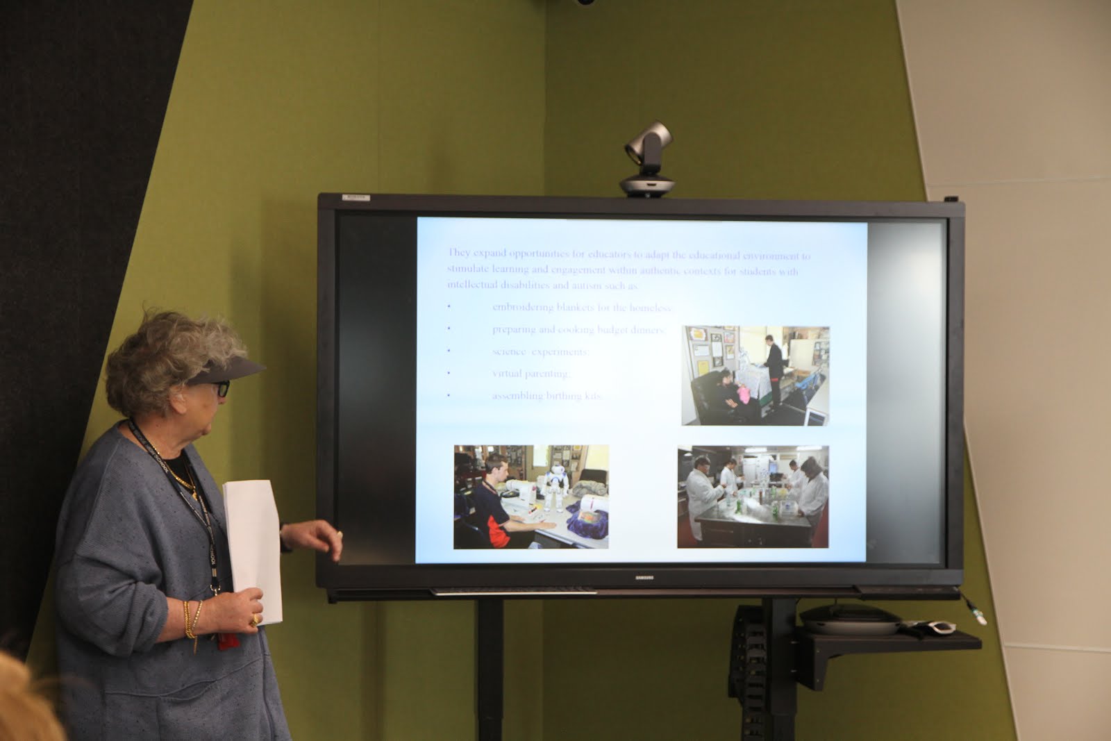 A workshop presentation showcasing the Unit's Socially Assistive Robots.