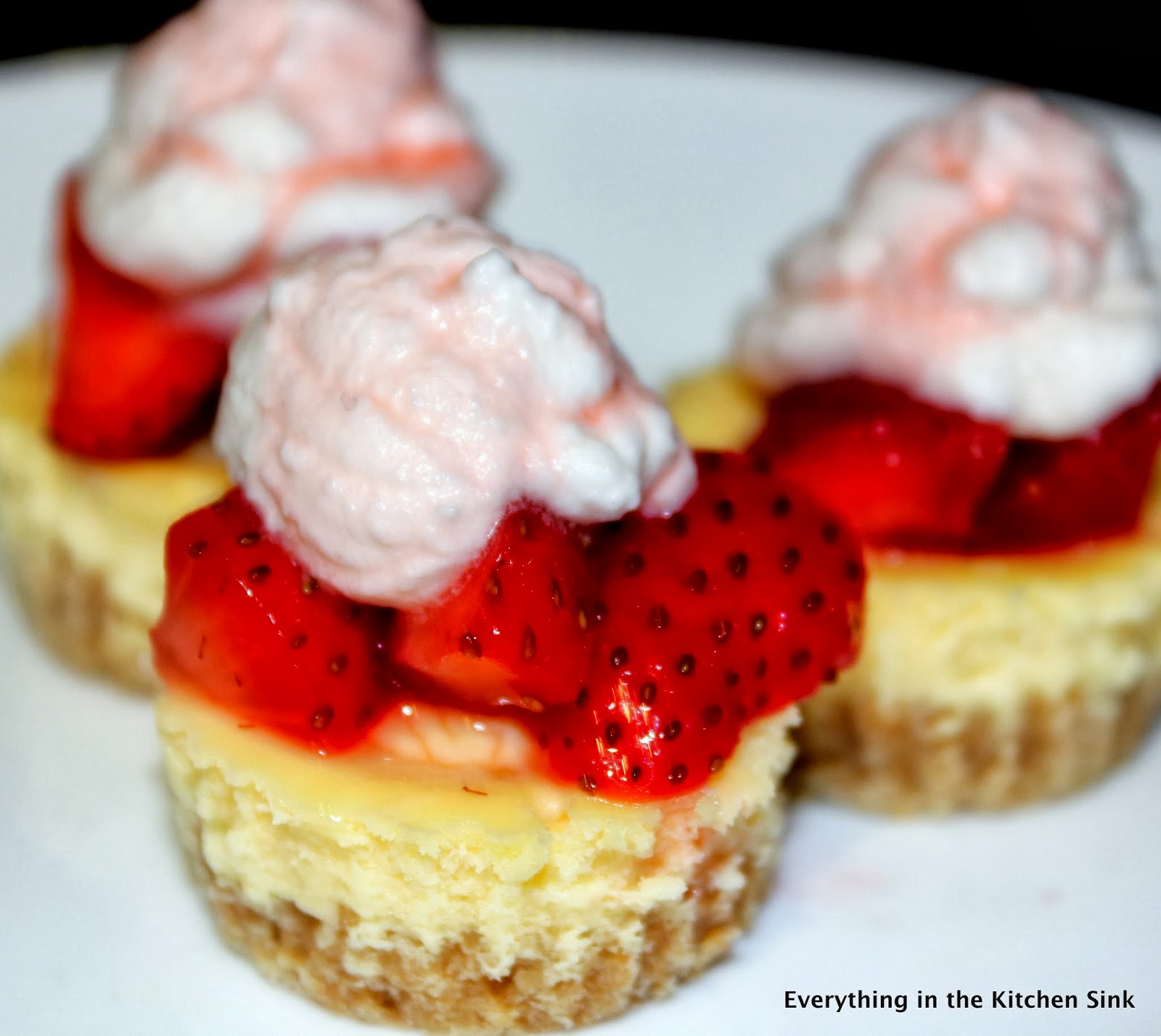 Everything in the Kitchen Sink Champagne Baby Cheesecakes Happy New