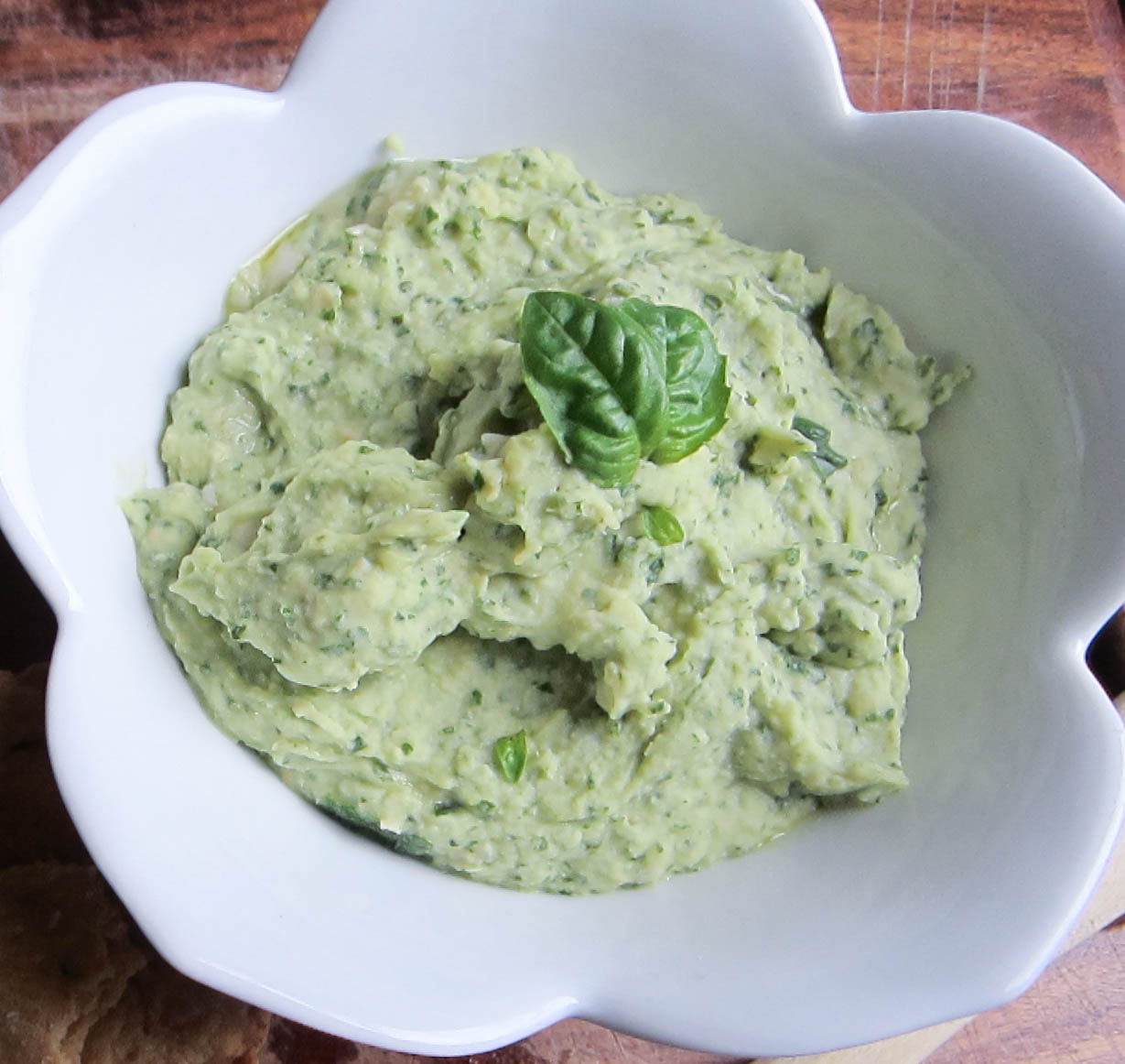 Cheese Please White Bean Basil Dip with Whole Wheat Rosemary Flatbread
