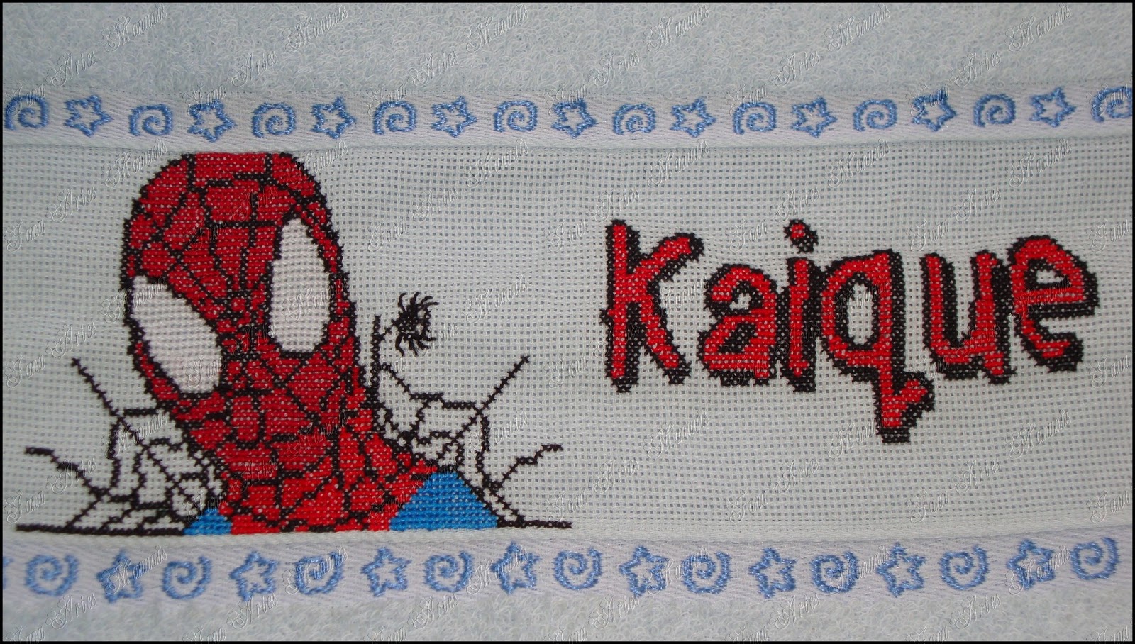 Jana Artes Manuais: Toalhinha Lavabo-Homem Aranha Com Gráfico