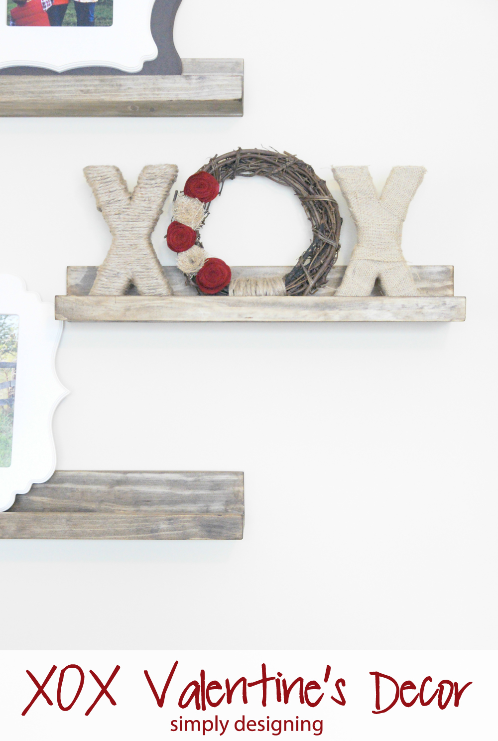 XOX Shabby Valentine's Decor {Pottery Barn Inspired} | #tutorial #crafts #diy #valentinesdecor #decor #valentinesday #xoxo