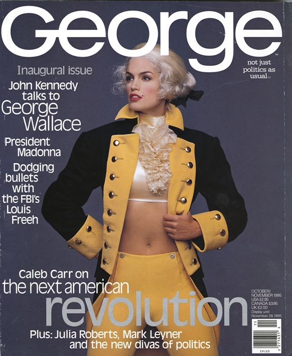 ... poses as george washington for the first issue of john f kennedy jr s