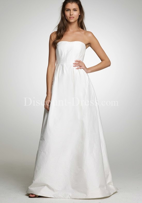  Ball Gown Strapless Floor Length Poly Cotton Wedding Dress
