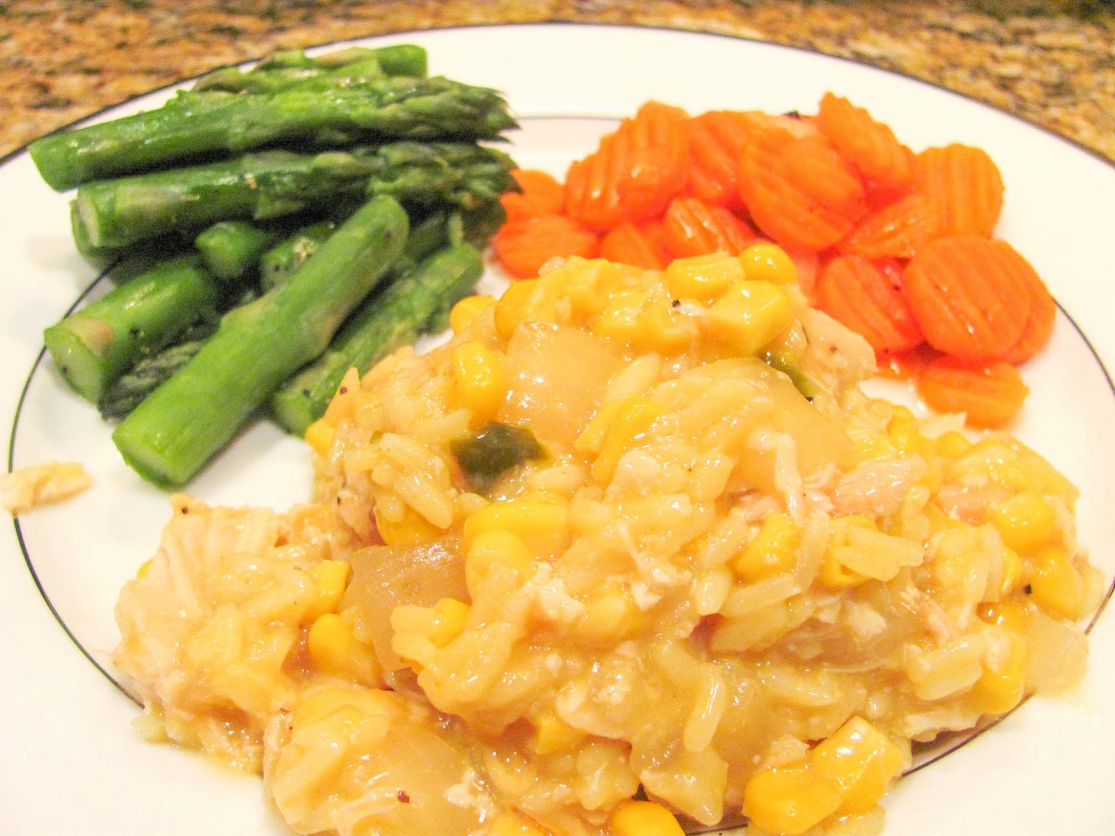 With Blonde Ambition Slow Cooker Chicken and Rice Casserole