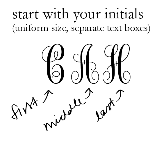Monogram initials font picture