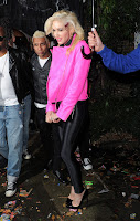 Gwen Stefani arriving at a Halloween party in London