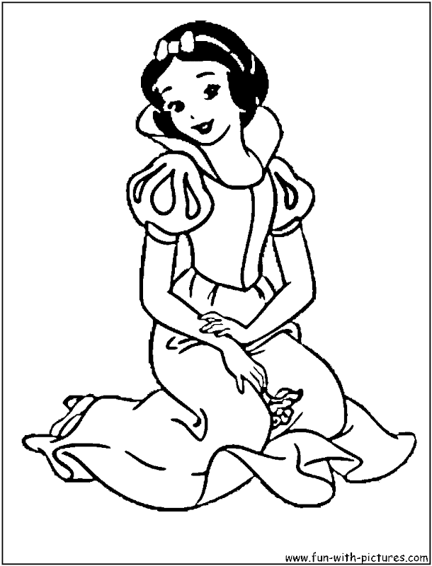 Snow White Coloring Pages From Disney Princess Cartoon title=