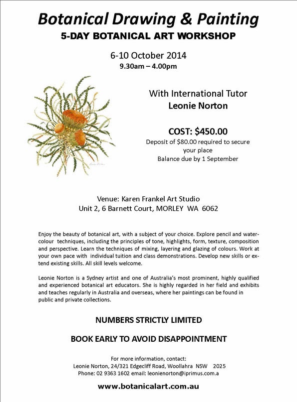 Botanical Art Holiday Sketching Botanical Art Course in Perth, WA