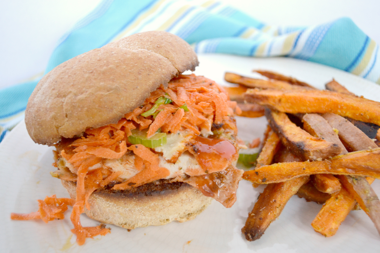 K K Test Kitchen Buffalo Chicken Sandwiches With Carrot Slaw Recipe