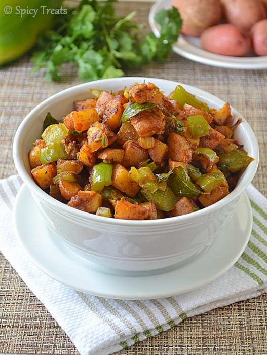 Spicy Treats Aloo Capsicum Curry/ Potato Capsicum curry