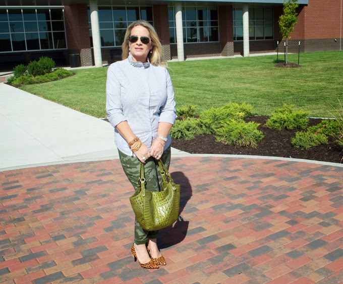 Camo & Pinstripes Peridot Skies