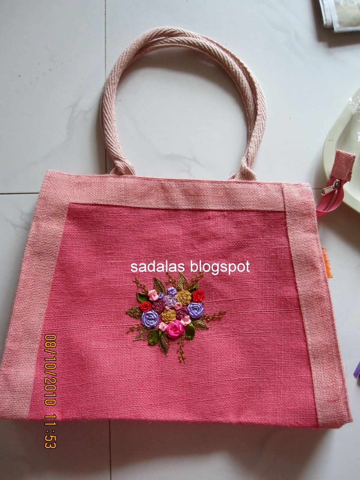 Sadala's Embroidery Embroidery Jute Bags