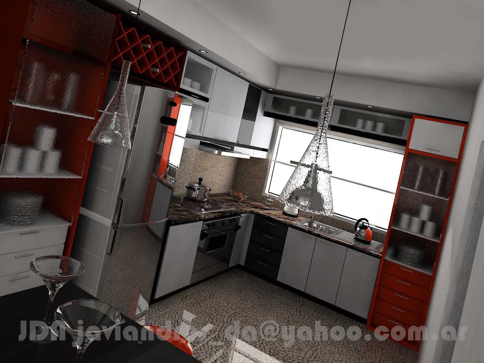 Stands 90s2000 Free Lance: Cocina 3d en Departamento.