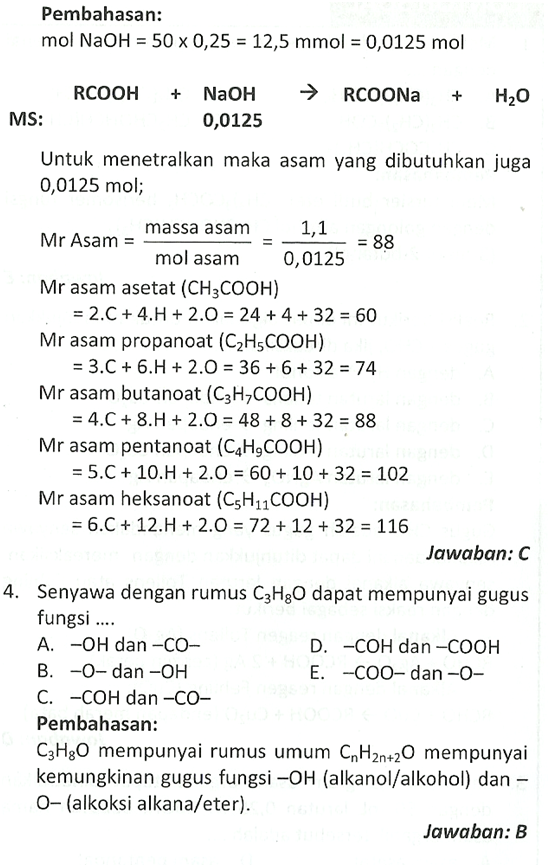 Pembahasan Contoh Soal Kimia (Kimia Organik)