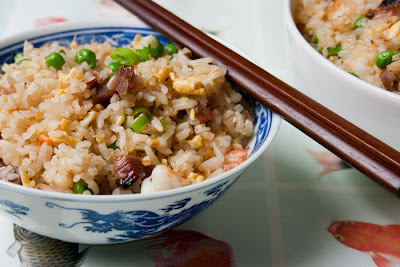 yeung chow chao fan 楊州炒飯 fried rice with prawns, bbq pork and peas a.k.a special fried rice